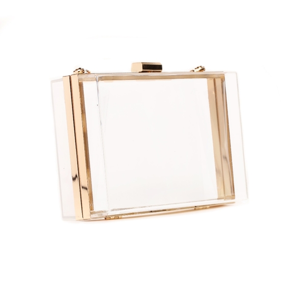 Fashion Nova Clear Box Clutch PVC - Picture 4 of 7